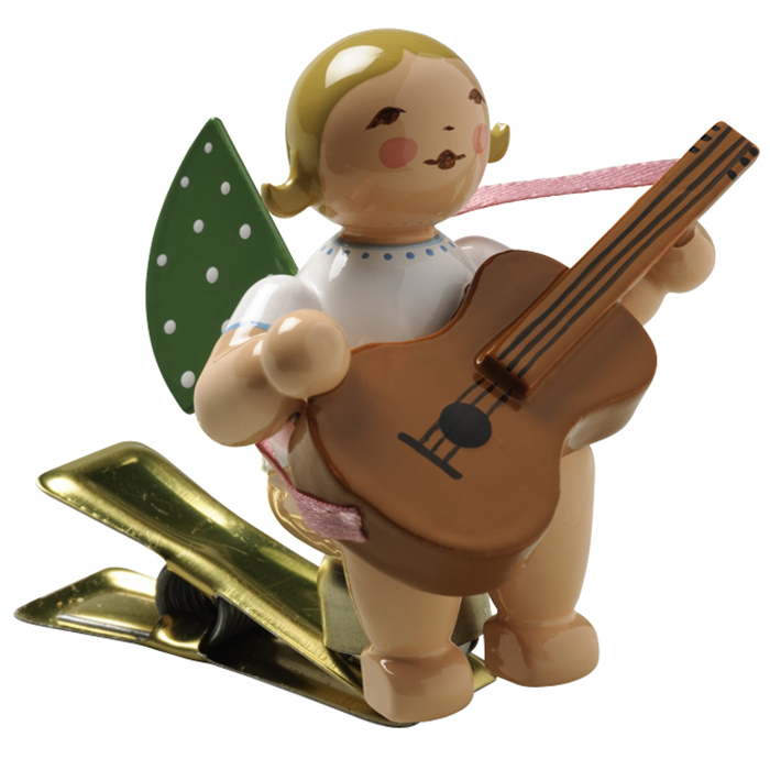 木製人形　天使のオーケストラ　クリップ　ギター