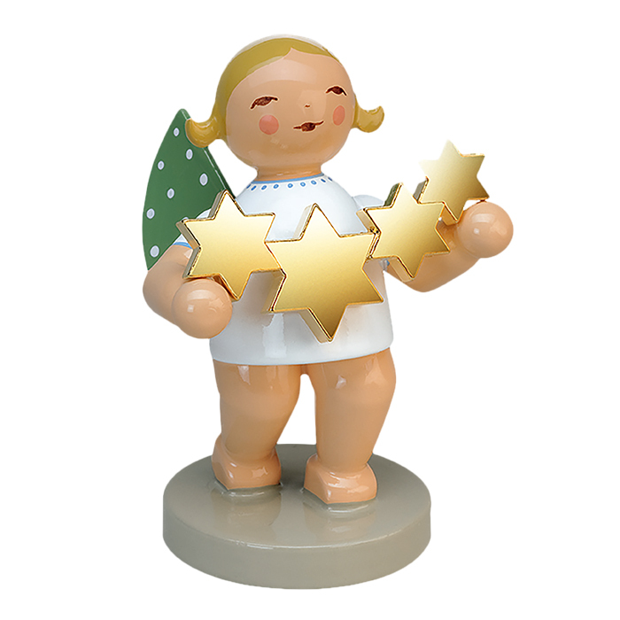 木製人形　ゴールドエディション 星を持つ天使