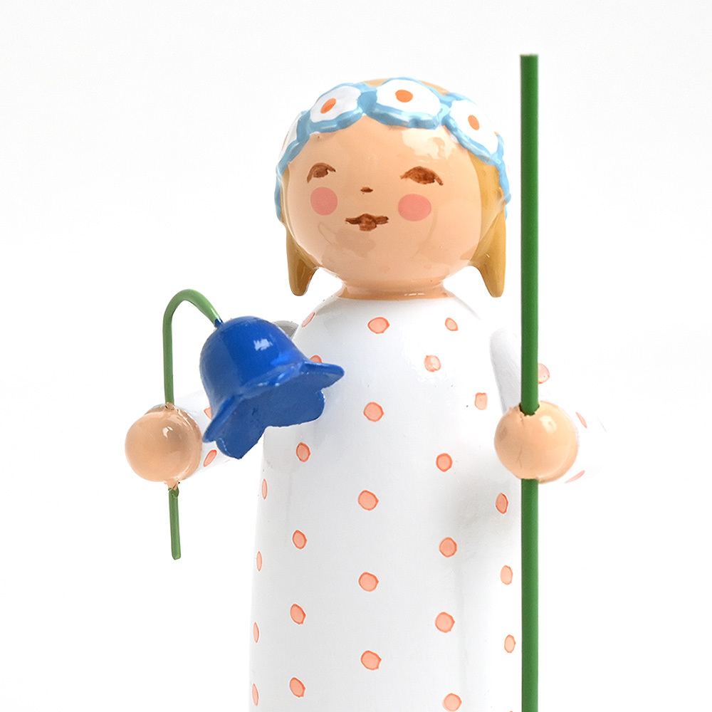 木製人形　ブロッサムキンダー 赤ドットの女の子と数字セット